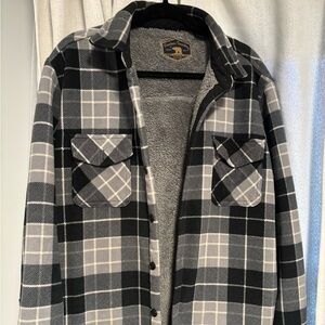 Plaid Fleece-Lined Shirt Jacket